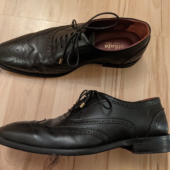 Lethato Wingtip Brogue Oxford Shoes - Black